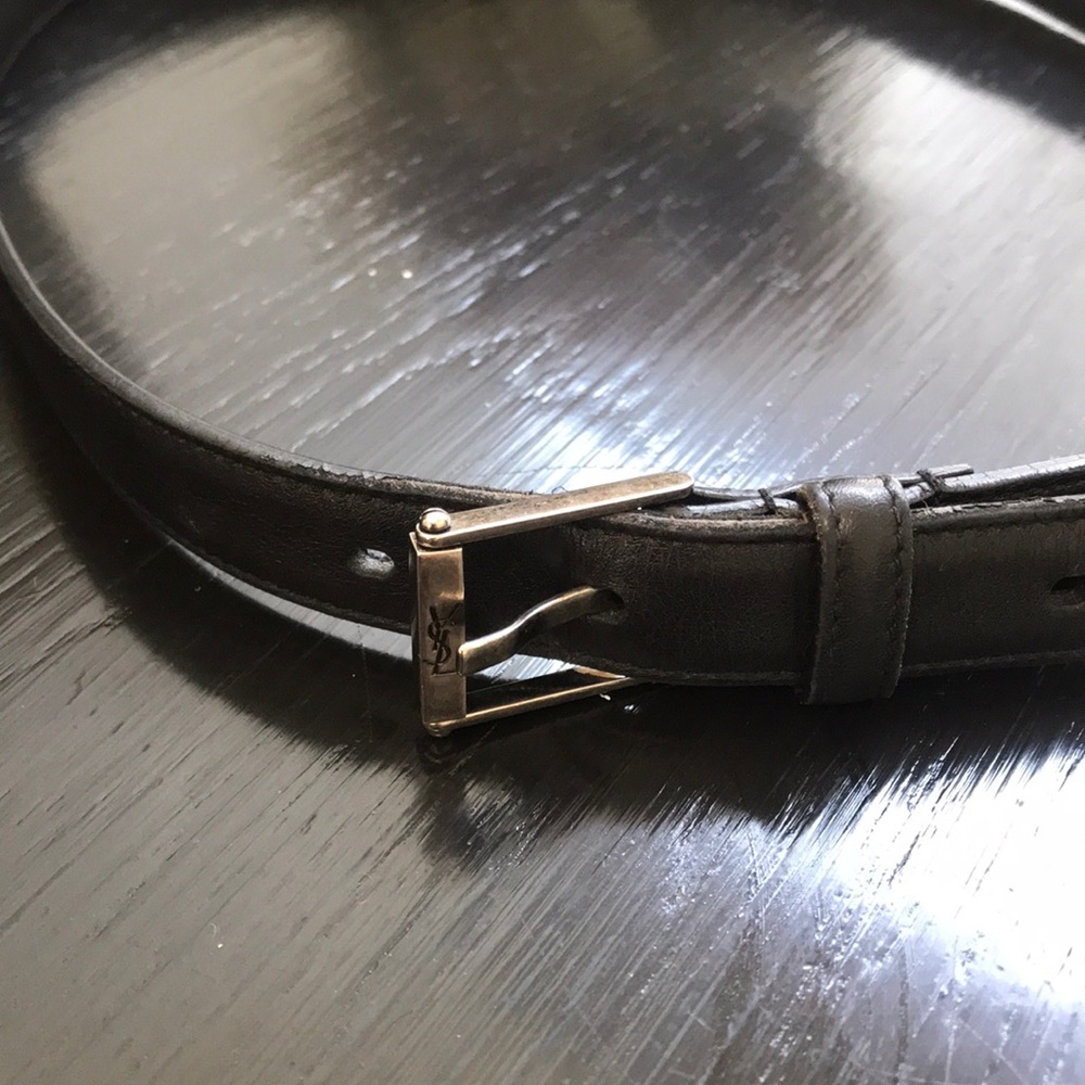 Saint Laurent Belt in Black Calf Leather